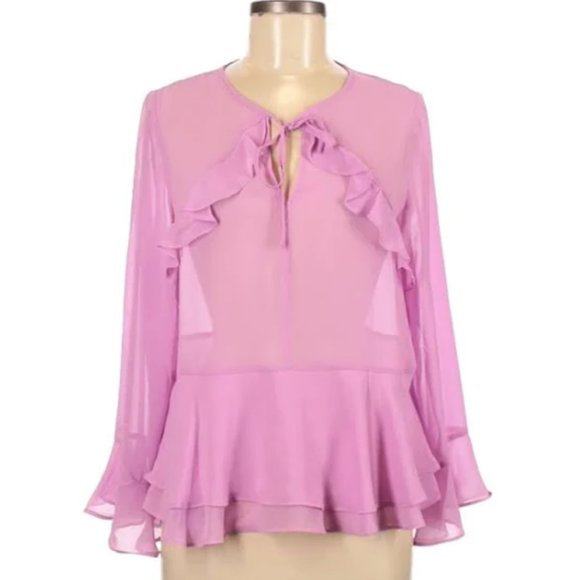 RUFFLE BELL-SLEEVE BLOUSE - Picture 1 of 1